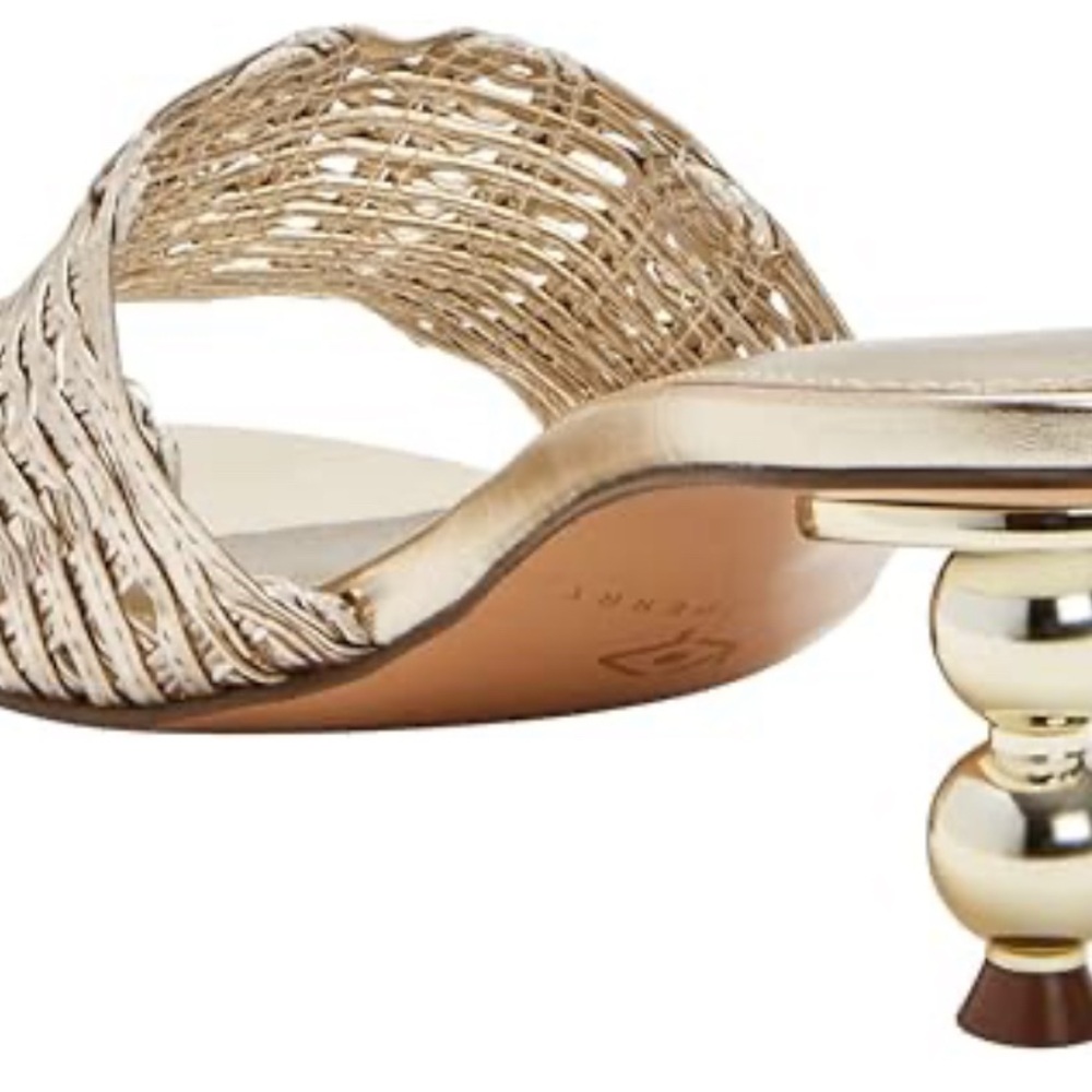 Katy Perry Gold Woven Women's Slide Sandals 6.5 - Picture 2 of 10